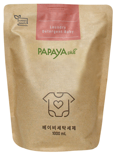 파파야플러스 저탄소 유아세탁세제 1000ml 파우치
